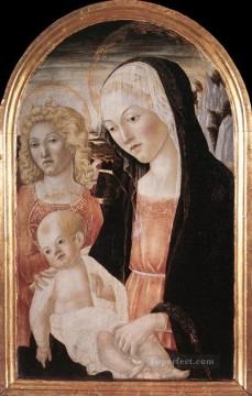  Giorgio Lienzo - La Virgen y el Niño con un ángel Sienés Francesco di Giorgio